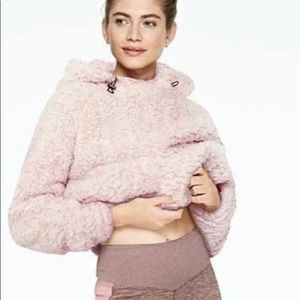 🚫SOLD🚫PINK VS Sherpa hoodie Sz L